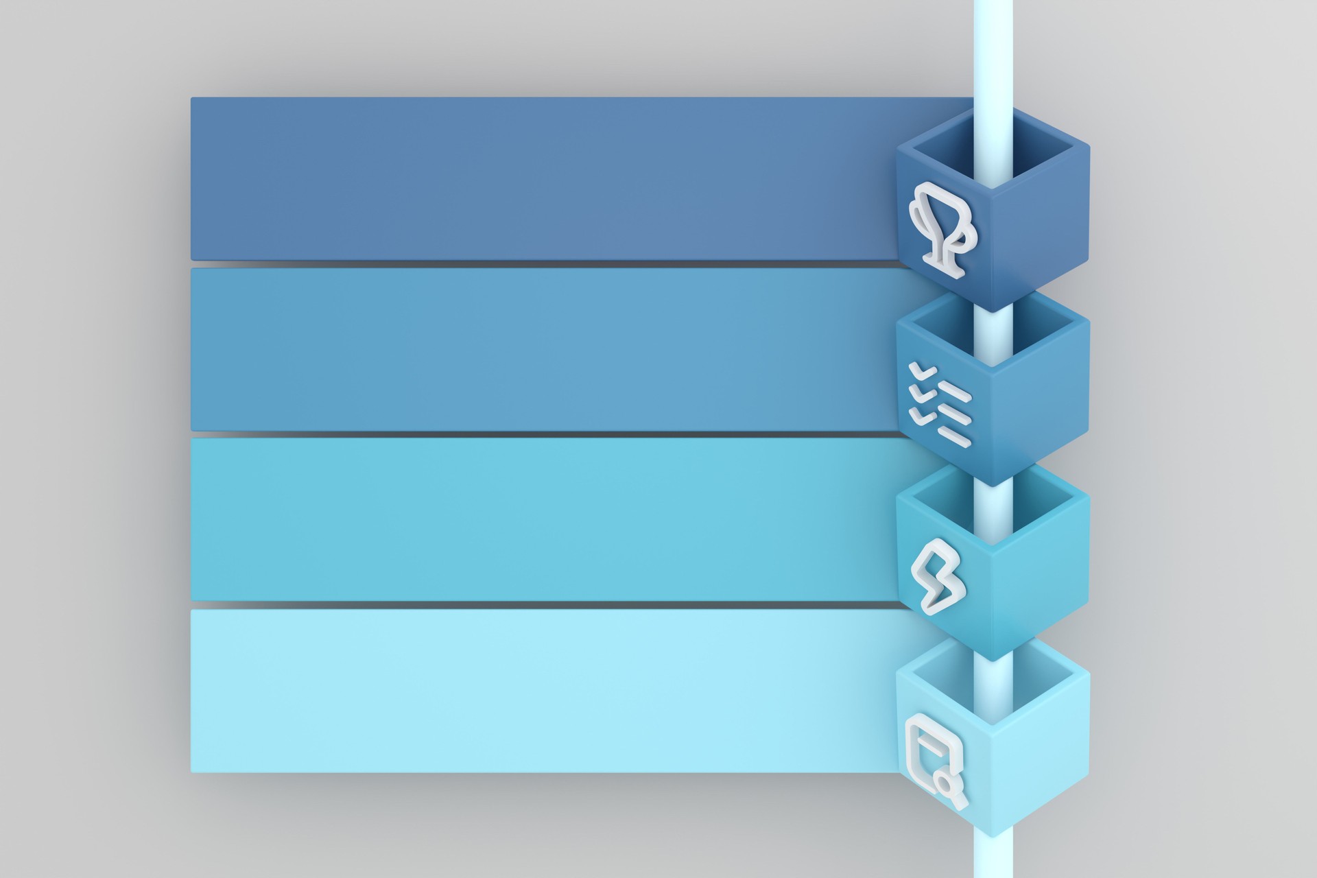 Infografica banner colorati sezioni quadrate. Progetta un modello di banner pulito.